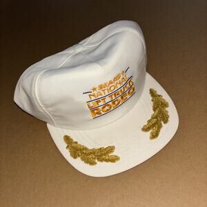 Vintage SEARS National Lift Truck Rodeo SnapBack Hat Filigree White Deadstock
